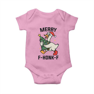 Merry F Caw F Goose Baby Onesie Funny Christmas Gift TS12 Light Pink Print Your Wear