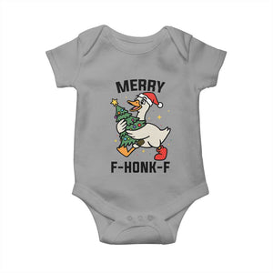 Merry F Caw F Goose Baby Onesie Funny Christmas Gift TS12 Sport Gray Print Your Wear