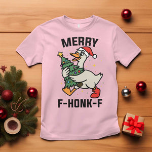 Merry F Caw F Goose T Shirt Funny Christmas Gift TS12 Light Pink Print Your Wear