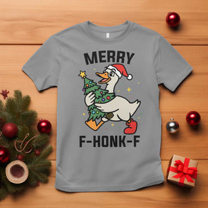Merry F Caw F Goose T Shirt Funny Christmas Gift - Print Your Wear