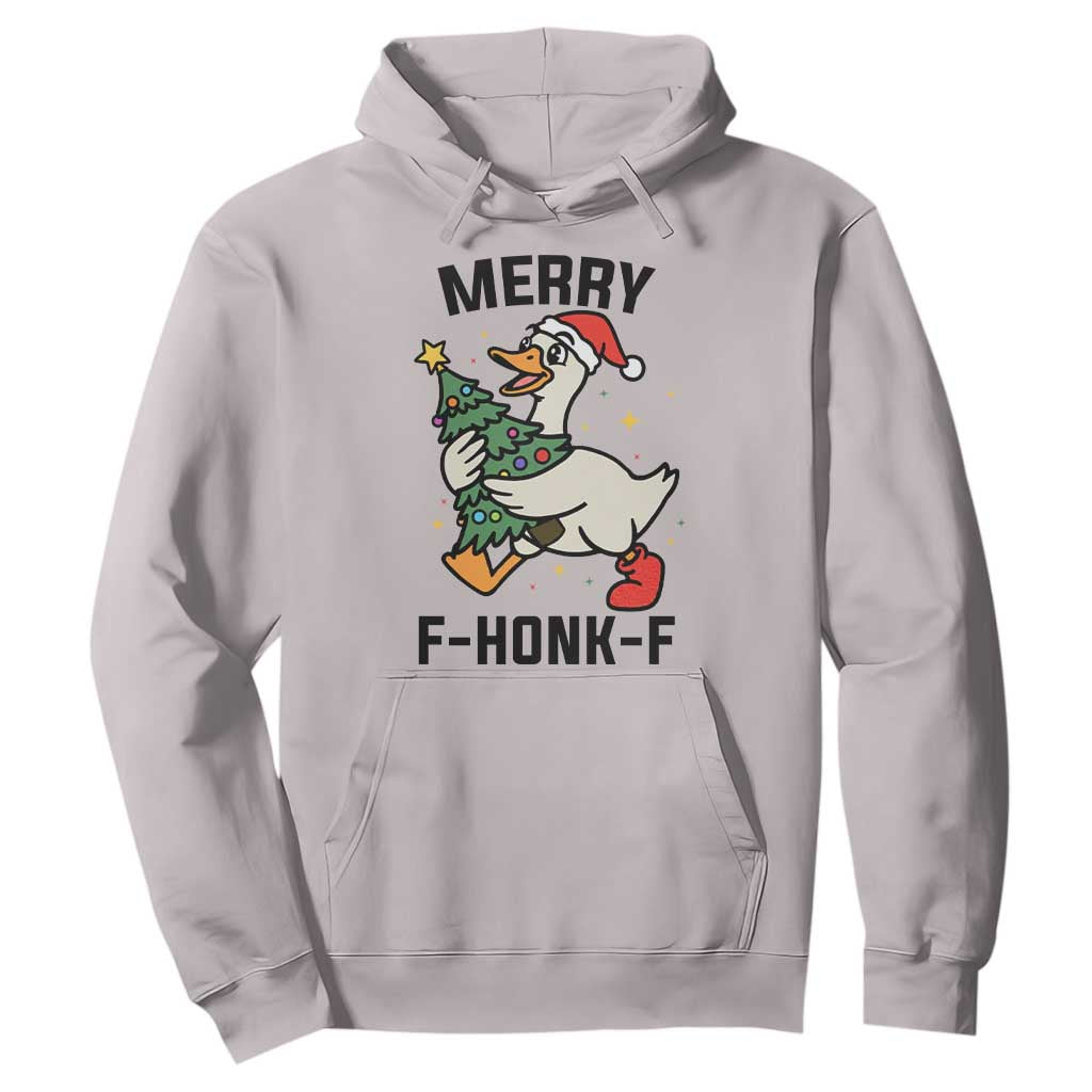 Merry F Caw F Goose Hoodie Funny Christmas Gift TS12 Ice Gray Print Your Wear