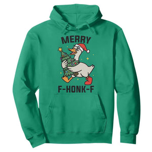 Merry F Caw F Goose Hoodie Funny Christmas Gift - Print Your Wear