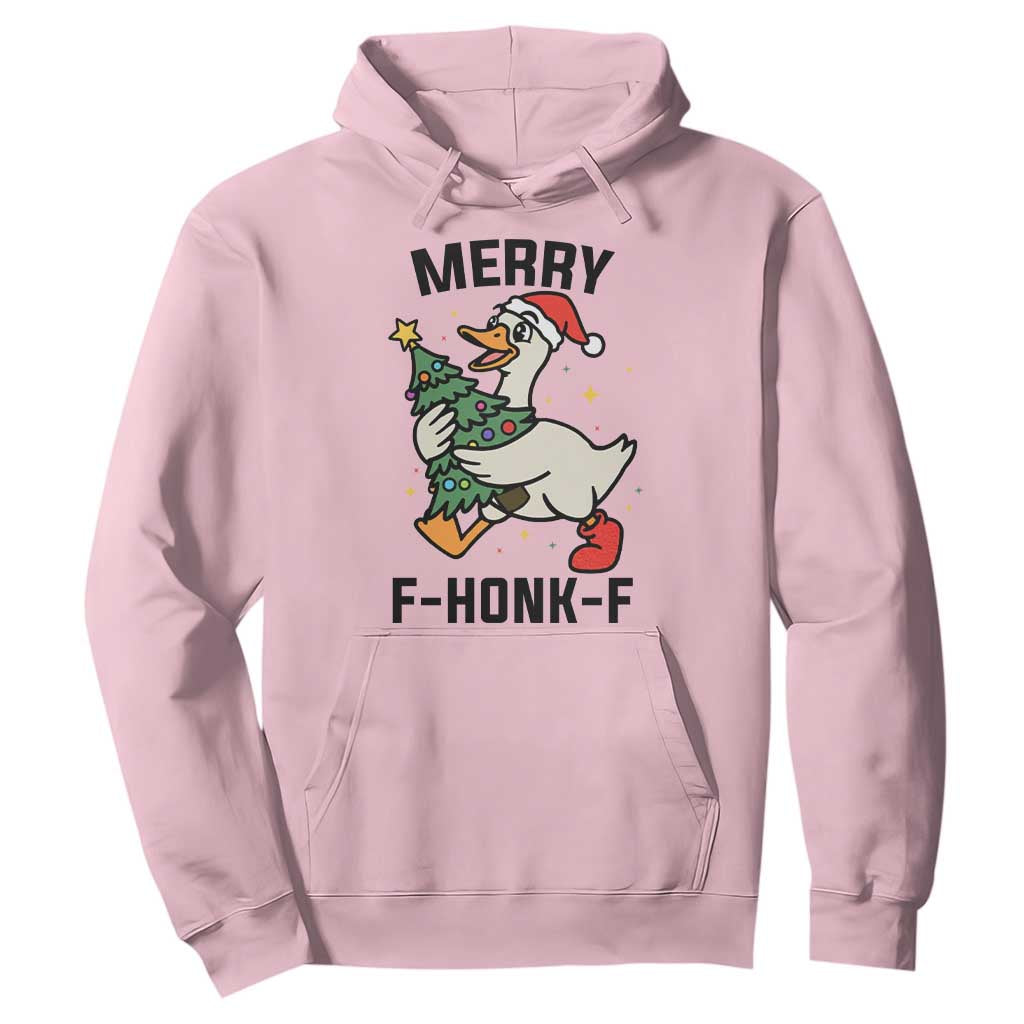 Merry F Caw F Goose Hoodie Funny Christmas Gift TS12 Light Pink Print Your Wear