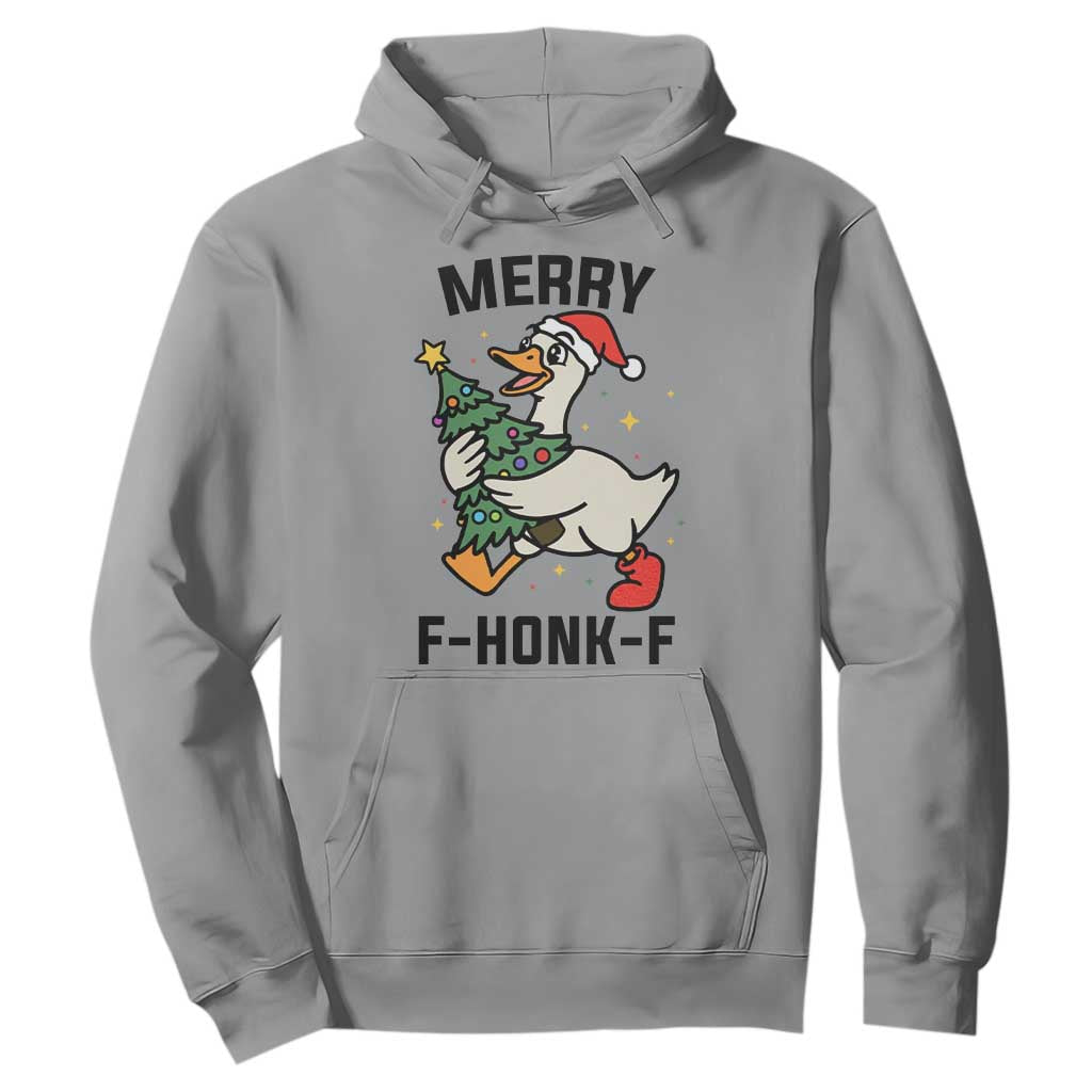 Merry F Caw F Goose Hoodie Funny Christmas Gift TS12 Sport Gray Print Your Wear
