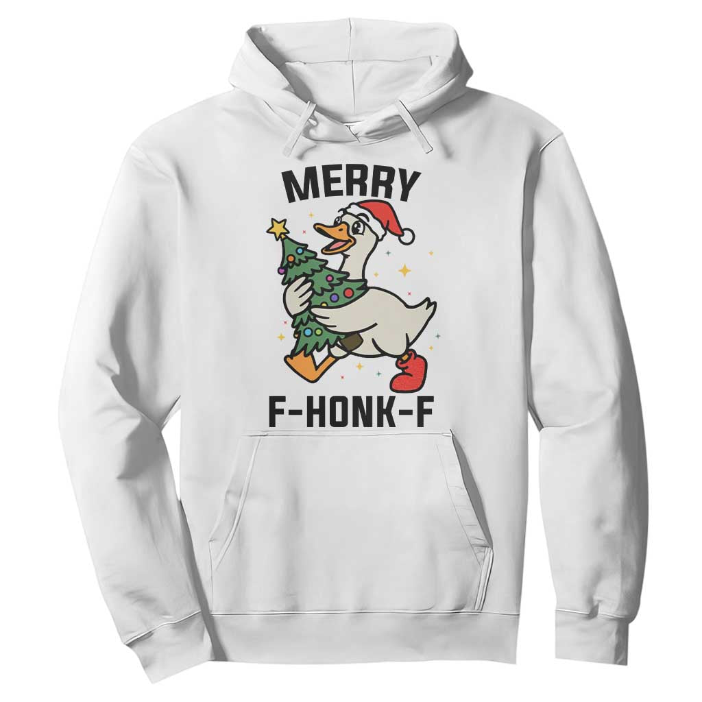 Merry F Caw F Goose Hoodie Funny Christmas Gift - Print Your Wear