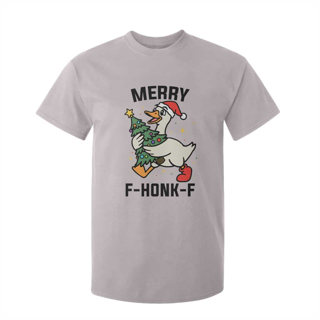 Merry F Caw F Goose T Shirt For Kid Funny Christmas Gift TS12 Ice Gray Print Your Wear
