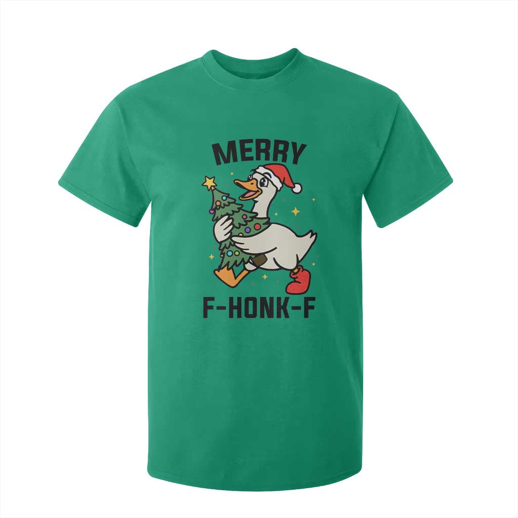 Merry F Caw F Goose T Shirt For Kid Funny Christmas Gift TS12 Irish Green Print Your Wear
