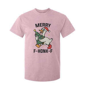 Merry F Caw F Goose T Shirt For Kid Funny Christmas Gift TS12 Light Pink Print Your Wear
