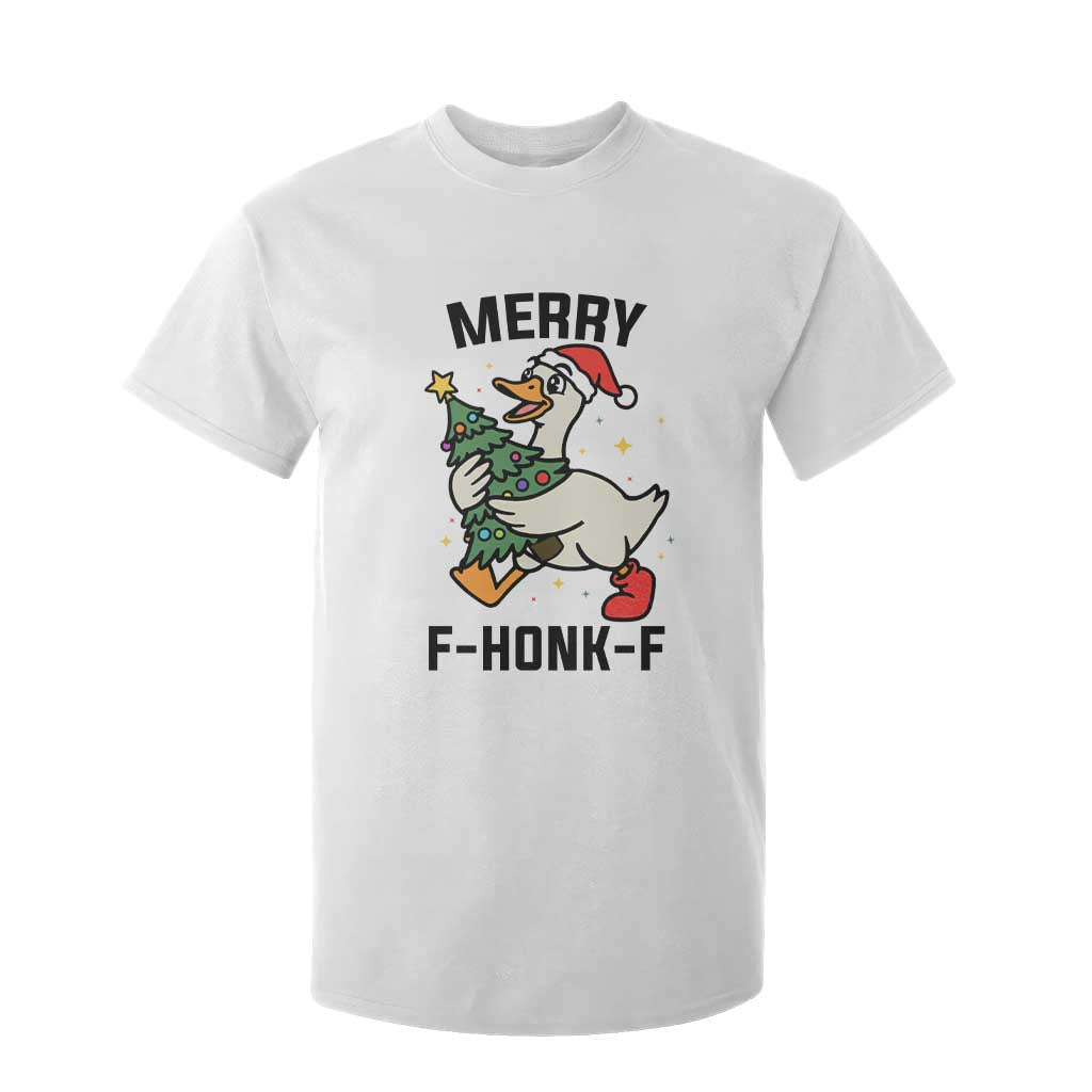 Merry F Caw F Goose T Shirt For Kid Funny Christmas Gift TS12 White Print Your Wear