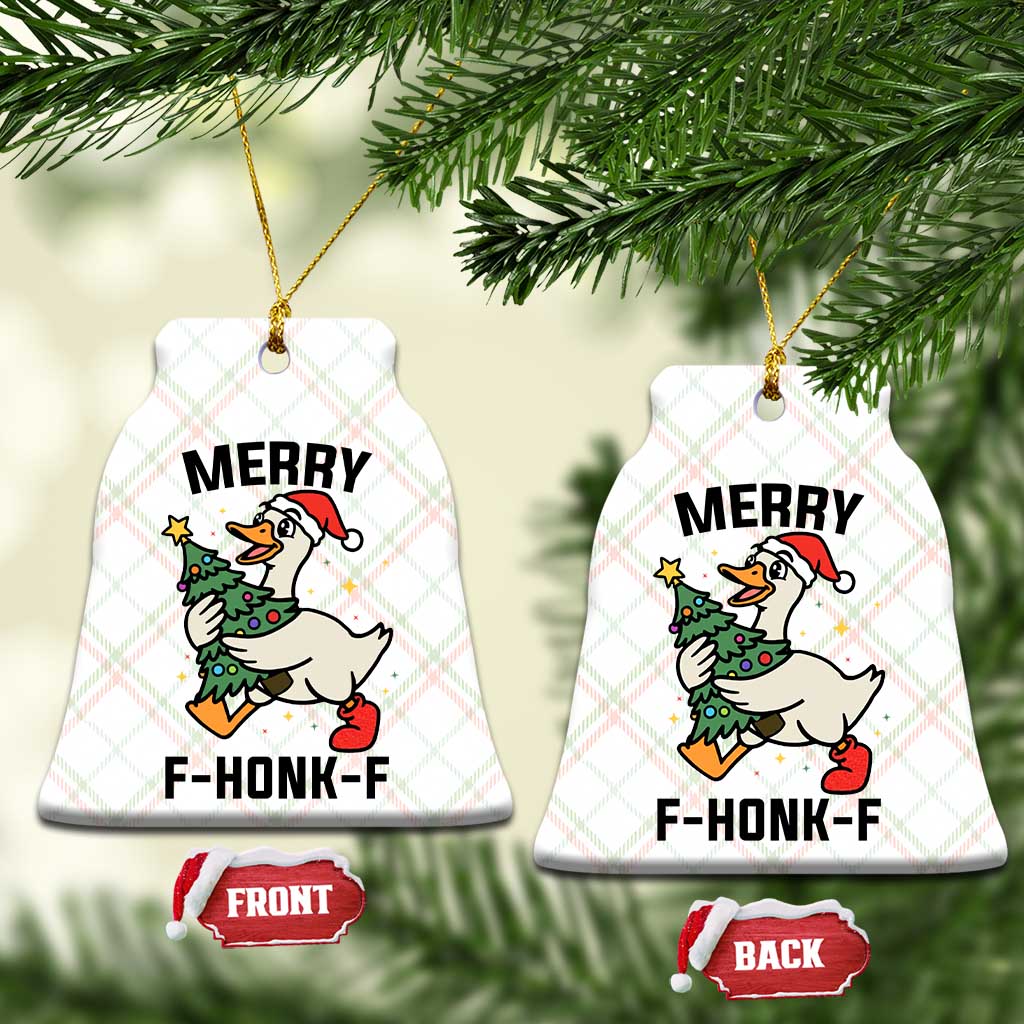 Merry F Caw F Goose Ceramic Ornament Funny Xmas Gift TS12 Print Your Wear