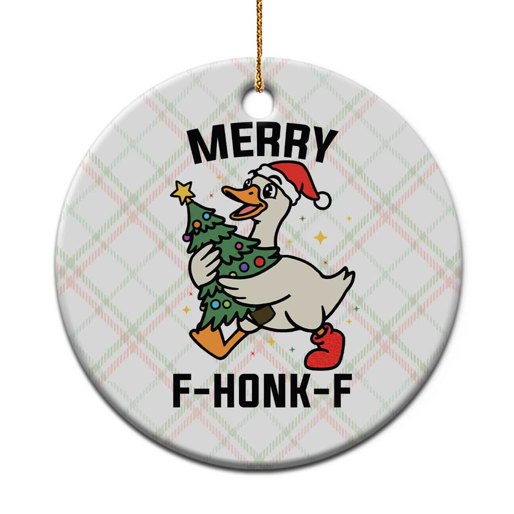 Merry F Caw F Goose Ceramic Ornament Funny Xmas Gift TS12 1pc Christmas Plaid Print Your Wear