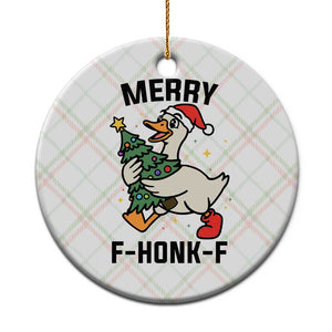 Merry F Caw F Goose Ceramic Ornament Funny Xmas Gift TS12 1pc Christmas Plaid Print Your Wear