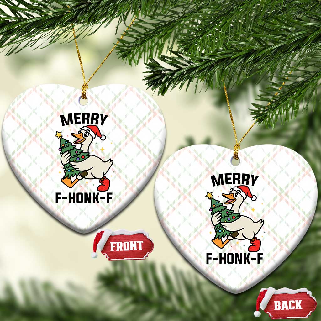 Merry F Caw F Goose Ceramic Ornament Funny Xmas Gift TS12 Print Your Wear