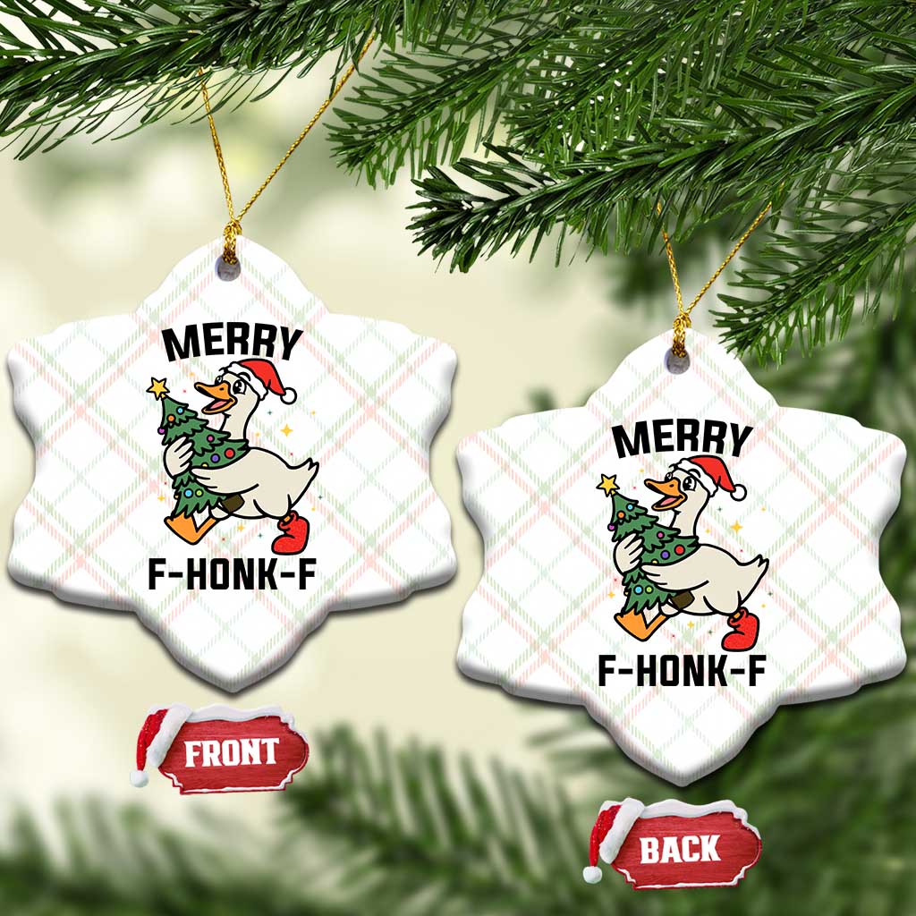 Merry F Caw F Goose Ceramic Ornament Funny Xmas Gift TS12 Print Your Wear