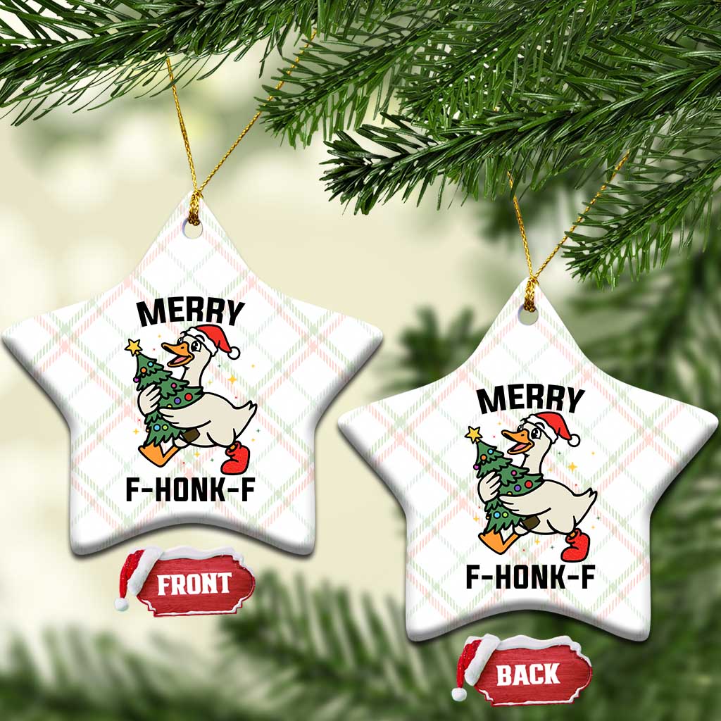 Merry F Caw F Goose Ceramic Ornament Funny Xmas Gift TS12 Print Your Wear