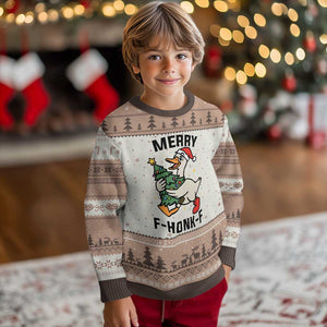 Merry F Caw F Goose Ugly Christmas Sweater Funny Xmas Gift - Print Your Wear