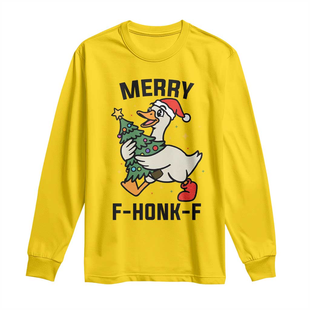 Merry F Caw F Goose Long Sleeve Shirt Funny Christmas Gift TS12 Daisy Print Your Wear