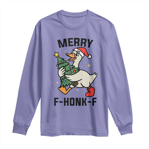 Merry F Caw F Goose Long Sleeve Shirt Funny Christmas Gift TS12 Violet Print Your Wear