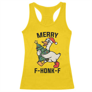 Merry F Caw F Goose Racerback Tank Top Funny Christmas Gift TS12 Daisy Print Your Wear