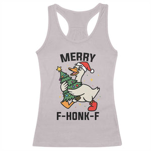 Merry F Caw F Goose Racerback Tank Top Funny Christmas Gift TS12 Ice Gray Print Your Wear