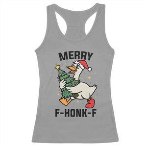 Merry F Caw F Goose Racerback Tank Top Funny Christmas Gift TS12 Sport Gray Print Your Wear