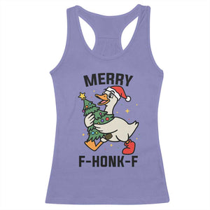 Merry F Caw F Goose Racerback Tank Top Funny Christmas Gift TS12 Violet Print Your Wear