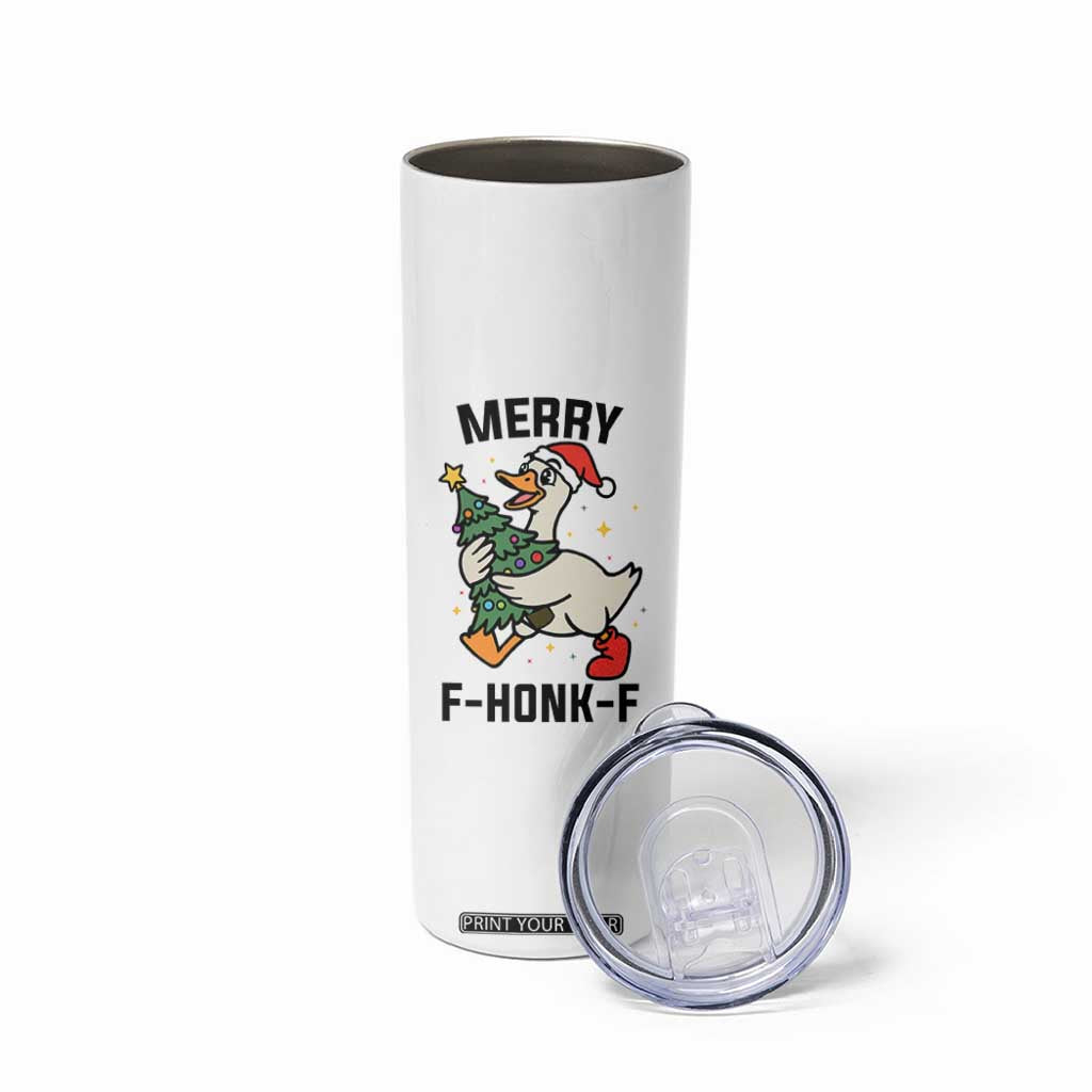Merry F Caw F Goose Skinny Tumbler Funny Christmas Gift TS12 Print Your Wear