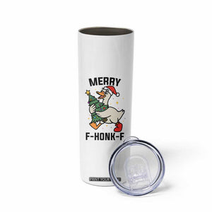 Merry F Caw F Goose Skinny Tumbler Funny Christmas Gift - Print Your Wear