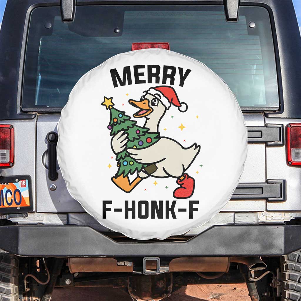 Merry F Caw F Goose Spare Tire Cover Funny Christmas Gift TS12 No hole White Print Your Wear