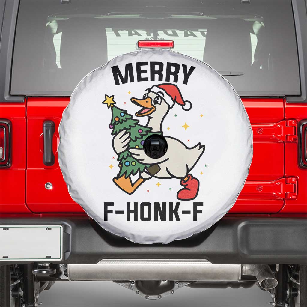 Merry F Caw F Goose Spare Tire Cover Funny Christmas Gift TS12 White Print Your Wear
