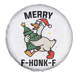 Merry F Caw F Goose Spare Tire Cover Funny Christmas Gift - Print Your Wear