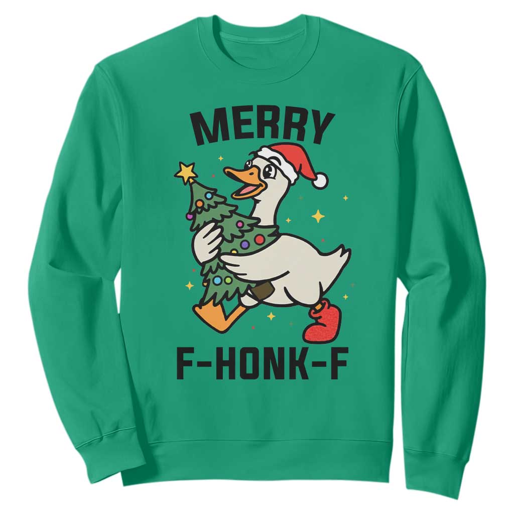 Merry F Caw F Goose Sweatshirt Funny Christmas Gift TS12 Irish Green Print Your Wear