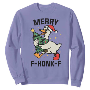 Merry F Caw F Goose Sweatshirt Funny Christmas Gift TS12 Violet Print Your Wear