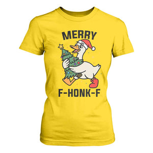 Merry F Caw F Goose T Shirt For Women Funny Christmas Gift TS12 Daisy Print Your Wear