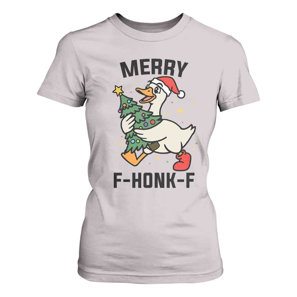 Merry F Caw F Goose T Shirt For Women Funny Christmas Gift TS12 Ice Gray Print Your Wear