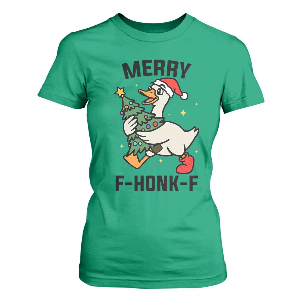 Merry F Caw F Goose T Shirt For Women Funny Christmas Gift TS12 Irish Green Print Your Wear