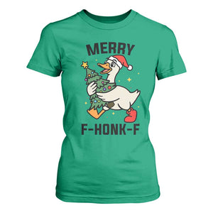 Merry F Caw F Goose T Shirt For Women Funny Christmas Gift TS12 Irish Green Print Your Wear