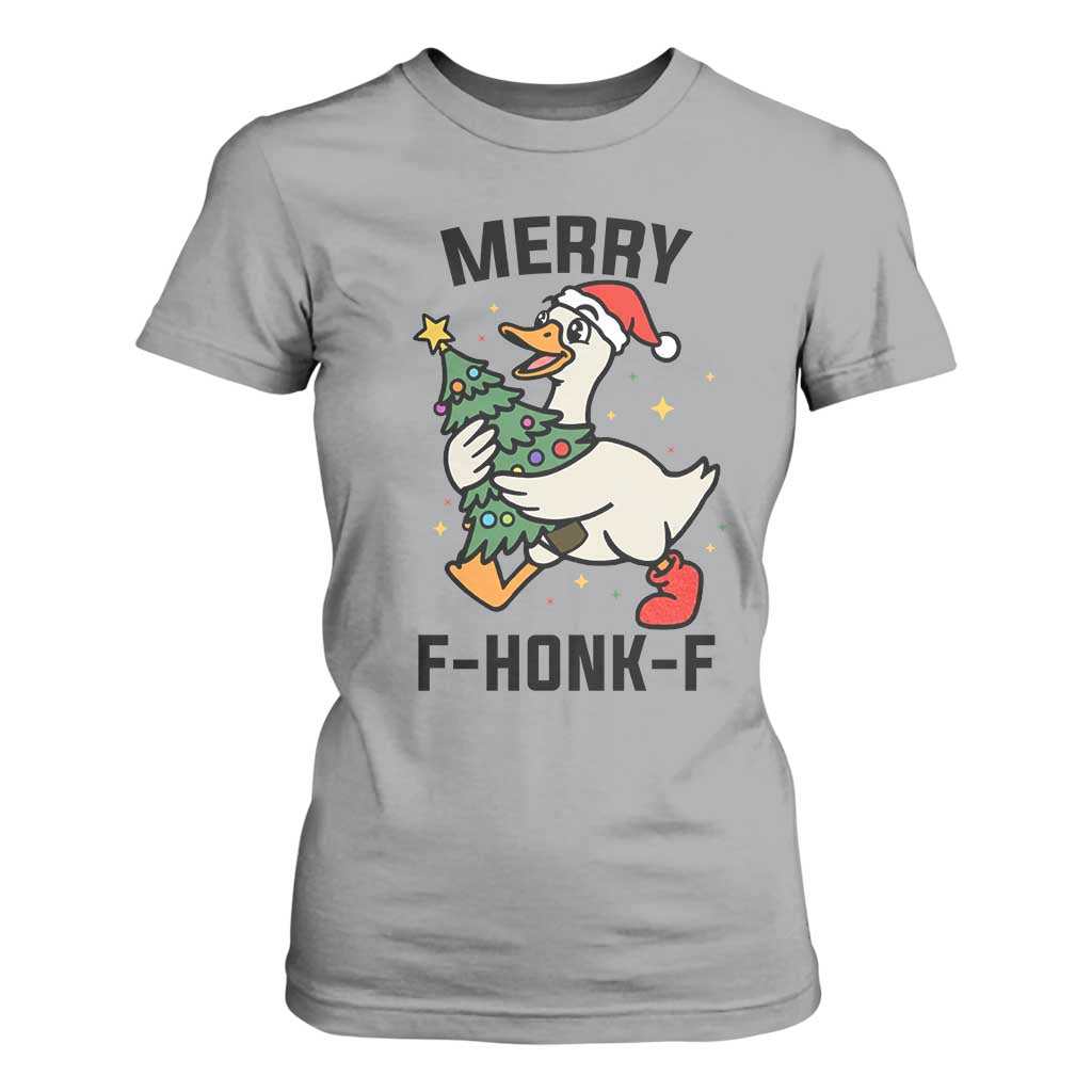 Merry F Caw F Goose T Shirt For Women Funny Christmas Gift TS12 Sport Gray Print Your Wear