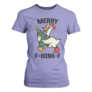 Merry F Caw F Goose T Shirt For Women Funny Christmas Gift TS12 Violet Print Your Wear