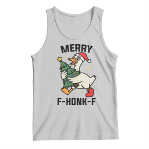 Merry F Caw F Goose Tank Top Funny Christmas Gift - Print Your Wear
