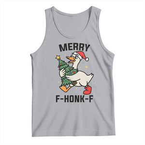 Merry F Caw F Goose Tank Top Funny Christmas Gift - Print Your Wear