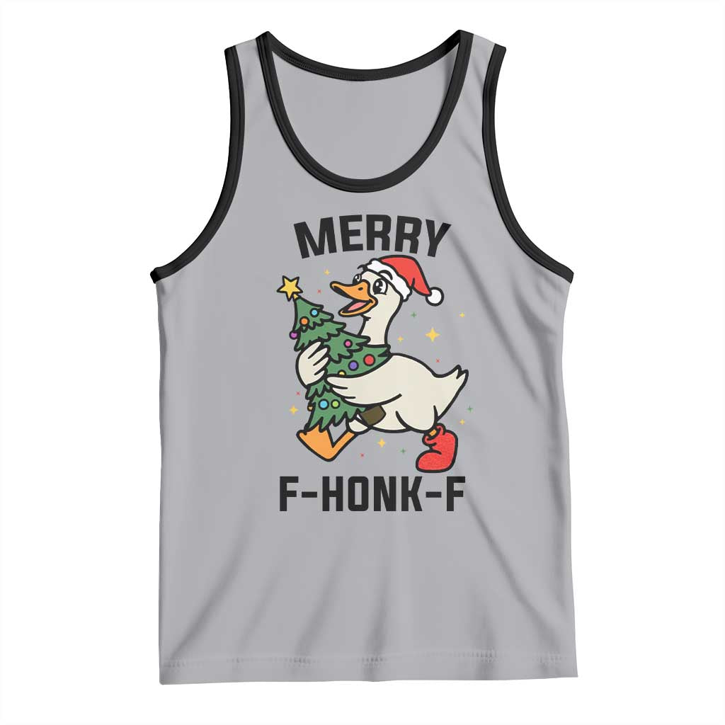 Merry F Caw F Goose Tank Top Funny Christmas Gift TS12 Athletic Heather Black Print Your Wear