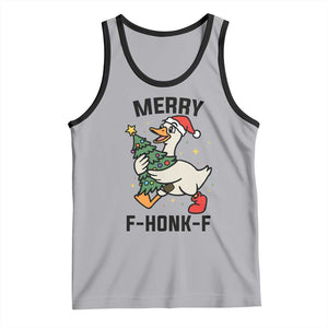 Merry F Caw F Goose Tank Top Funny Christmas Gift - Print Your Wear