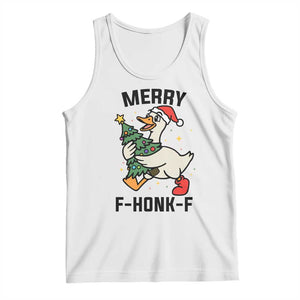 Merry F Caw F Goose Tank Top Funny Christmas Gift - Print Your Wear