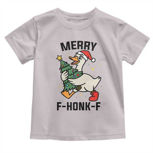 Merry F Caw F Goose Toddler T Shirt Funny Christmas Gift - Print Your Wear