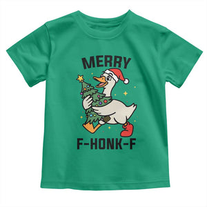 Merry F Caw F Goose Toddler T Shirt Funny Christmas Gift - Print Your Wear