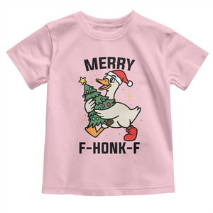 Merry F Caw F Goose Toddler T Shirt Funny Christmas Gift - Print Your Wear