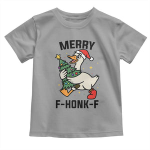 Merry F Caw F Goose Toddler T Shirt Funny Christmas Gift - Print Your Wear