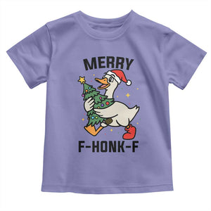 Merry F Caw F Goose Toddler T Shirt Funny Christmas Gift - Print Your Wear