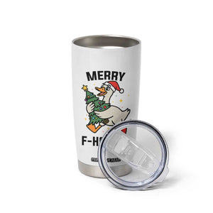 Merry F Caw F Goose Tumbler Cup Funny Christmas Gift - Print Your Wear